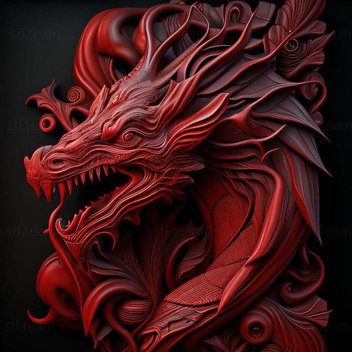 3D модель Червоний дракон (STL)